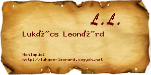 Lukács Leonárd névjegykártya