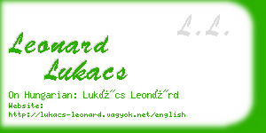 leonard lukacs business card